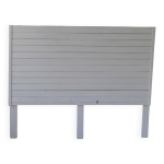 Tête de lit de 160 réalisée avec du bois ancien patiné gris perle Tête de lit de 160 réalisée avec du bois ancien patiné gris perle