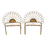 Tte de lit en bambou et rotin, fabrication artisanale cte d'azur, 1960