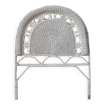 Tte de lit vintage en osier et rotin, meuble peacock ancien pour chambre  coucher