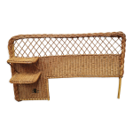 T�te de lit vintage en rotin ann�es 50