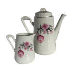 Thire cafetire et crmier porcelaine limoges art dco