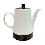 Theiere en porcelaine marron et blanche des annes 70 retro - vintage - cuisine