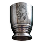 Timbale ancienne en m�tal argent� � d�cor art nouveau