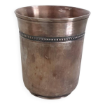 Timbale en mtal argent  perles  christofle