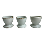 Trio de coquetiers blancs liser dor annes 50