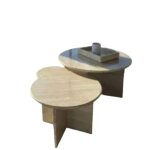 Trio de table basse gigognes x 100% travertin romain Trio de table basse gigognes x 100% travertin romain