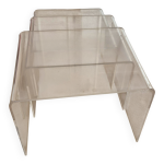 Trio de tables gigogne roche bobois en altuglass Trio de tables gigogne roche bobois en altuglass