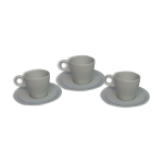 Trio tasses avec soucoupes en porcelaine franais pillivuyt