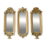 Triptyque de miroirs dor�s xixe baroque rocaille