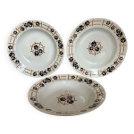 Trois anciennes assiettes creuses faence anne 30 modle nymphas