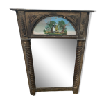 Trumeau en bois et stuc dor penture sur verre xix sicle