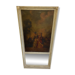 Trumeau d'poque xixme - scne romantique - 77cm x 160cm