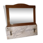 Trumeau miroir art - deco marqueterie marbre bois 104x100cm Trumeau miroir art - deco marqueterie marbre bois 104x100cm
