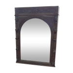 Trumeau miroir biseauté en chêne sculpté 104x144cm Trumeau miroir biseauté en chêne sculpté 104x144cm