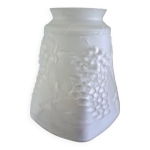 Tulipe lustre ou lampe moul aux pampre de vigne raisin - verre dpoli