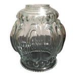 Tulipe en verre transparent moulé travaillé, relief de bulles et de boules Tulipe en verre transparent moulé travaillé, relief de bulles et de boules