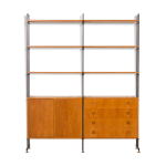Unit� murale, biblioth�que scandinave en en ch�ne, ann�es 1970
