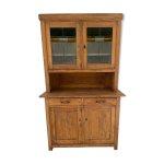Vaisselier ancien portes vitrées fleurs de lys année 50 Vaisselier ancien portes vitrées fleurs de lys année 50