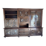 Vaisselier en bois, avec vitrines en verre et espace tv avec plateau tournant Vaisselier en bois, avec vitrines en verre et espace tv avec plateau tournant