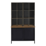 Vaisselier industriel tendance en bois massif noir