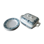 Vaisselle art nouveau terre de fer cm&c massena. soupire et assiettes.