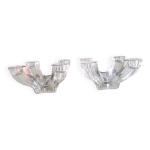 Val saint lambert - paire de bougeoirs 4 feux en cristal - design moderne