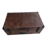 Valise boite bois massif patin malle rangement