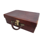 Valise cuir et laiton xix me monogramme mcs