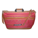 Valise samsonite toile rouge et cuir des annes 80