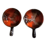 Vallauris poelons avec manche cramique terre cuite signe.