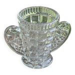 Vase 2 anses art dco en verre cisel transparent