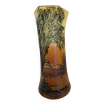Vase ancien attribu  legras dcor orientaliste peint main art nouveau