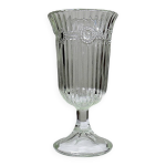 Vase ancien en verre moul xix - xxe 1890 - 1900 sur pied