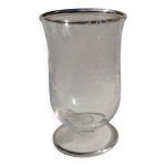 Vase en argent massif et cristal. dbut du xx me sicle.