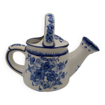 Vase arrosoir en faience  dcor floral . st clment .