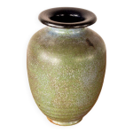 Vase art d�co, en gr�s �maill� c�ramis� de couleur vert, roger gu�rin 1930.