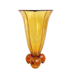 Vase art dco en verre ambr 1930