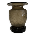Vase art dco en verre grav et sign verame, annes 1930