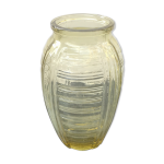 Vase art dco verre moul jaune vintage
