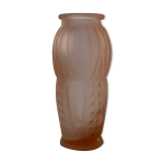 Vase art deco en verre press motif muguet