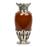 Vase art nouveau (1910 - 20) gallia christofle opaline orange & m�tal argent�