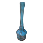 Vase art nouveaux en pate de verre soliflore marbr marmoren sign jouvray