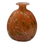 Vase ballon en verre souffl de mdina glass malta, 1970 rouge pte de verre murano