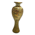 Vase balustre chine ancienne, jade et ornements or, song Vase balustre chine ancienne, jade et ornements or, song