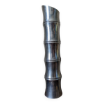Vase bambou vintage annes 80 fonte d'aluminium design contemporain