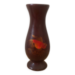 Vase en bois laqu , vietnam , xxeme .