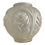 Vase boule art dco aux roses
