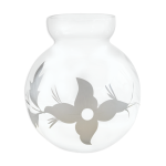 Vase boule verre dessin fleurs ciseles art dco vintage
