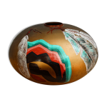 Vase boule en verre signé Vase boule en verre signé