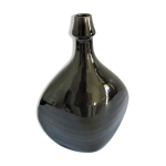 Vase bouteille grès émaillé noir par roland zobel Vase bouteille grès émaillé noir par roland zobel